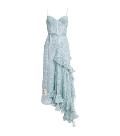 Erdem Floral Lace Midi Dress In Blue