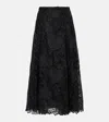 Erdem Guipure-lace Midi Skirt In Black