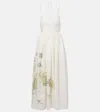 Erdem Floral Print Linen Maxi Dress