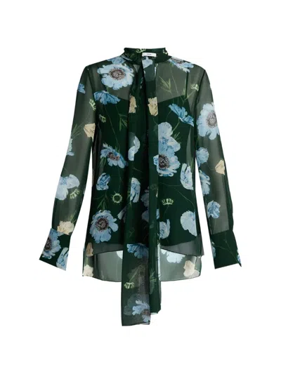 Erdem Floral Long-sleeve Shirt In Green