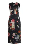 Erdem Floral Midi Cocktail Dress In Multi