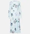 Erdem Judy Floral-print Mini Dress In Blue Polyester In Blue