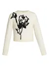 Erdem Floral-motif Crew-neck Sweater In White