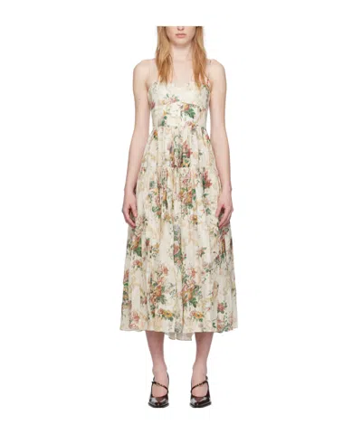 Erdem Floral Pattern Mid-length Dress In Multicolor