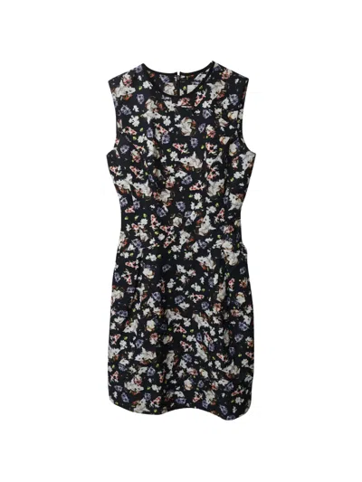 Pre-owned Erdem Floral-pattern Midi Dress In Black