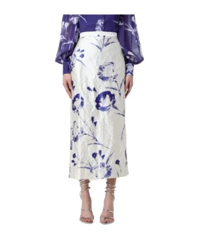 Erdem Floral Pattern Skirt In White