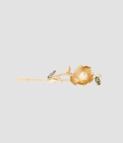 Erdem Floral Pearl Brooch In Gold