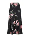 Erdem Floral Print Midi Skirt In Black