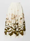 Erdem Floral Print A-line Midi Skirt In White