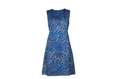 Erdem Floral Print A-line Dress In Blue Cotton