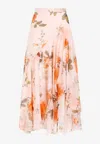 Erdem Floral Print Asymmetric Midi Skirt In Multicolor