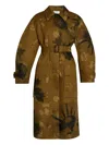 Erdem Womens Floral-graphic Single-breasted Cotton Trench Coat Troubridge Floral Khaki In Multi