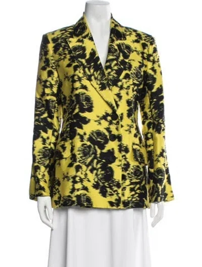 Pre-owned Erdem Floral Print Blazer In Yellow
