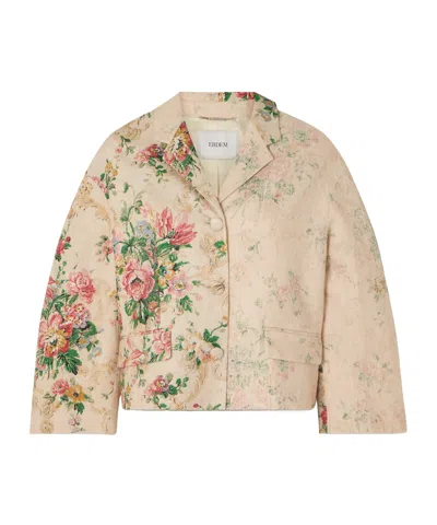Erdem Floral Print Casual Jacket In Brown