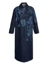 Erdem Floral-print Coat In Blue