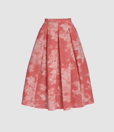 Erdem Floral Print Cotton Midi Full Skirt In Multi