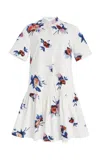 Erdem Floral-print Cotton Mini Dress In White