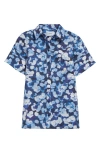 Erdem Buttoned-cuff Sleeves Floral Pattern Cotton Shirt In Havelock Blossom Indigo