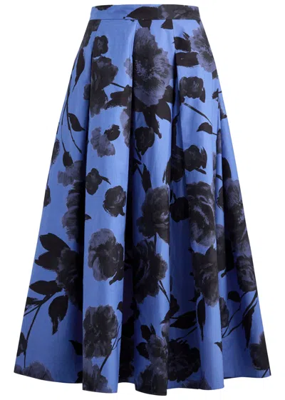 Erdem Floral-print Cotton-poplin Midi Skirt In Multi Floral