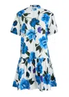Erdem Cotton Floral Mini Dress In Multi Print