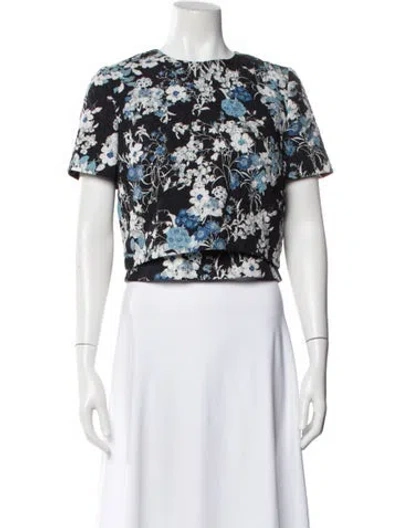 Pre-owned Erdem Floral Print Crew Neck Blouse In Multi