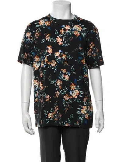Pre-owned Erdem Floral Print Crew Neck T-shirt In Blue