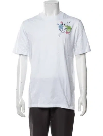 Pre-owned Erdem Floral Print Crew Neck T-shirt In White