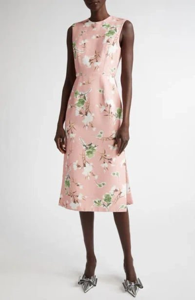 ERDEM ERDEM FLORAL PRINT FAILLE SHEATH DRESS
