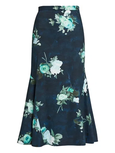 Erdem フローラル スカート In Blue