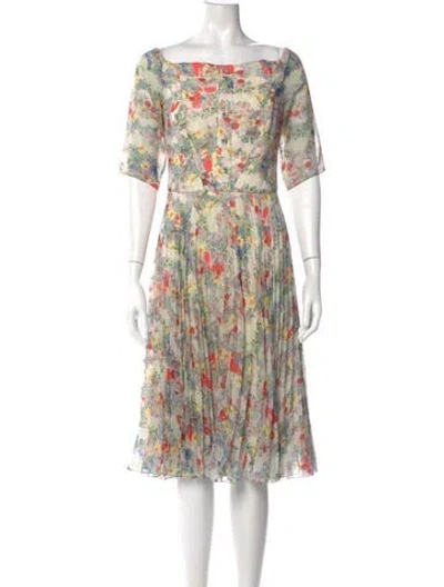 Pre-owned Erdem Floral Print Knee-length Dress