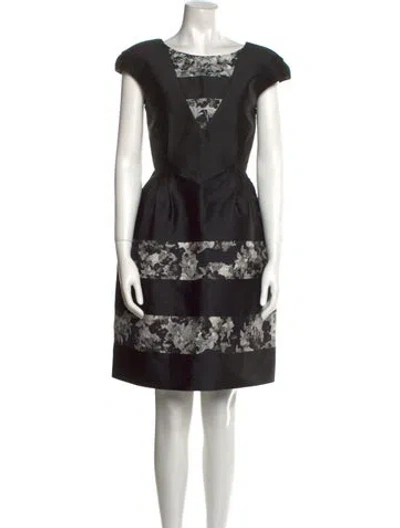 Pre-owned Erdem Floral Print Knee-length Dress In Black