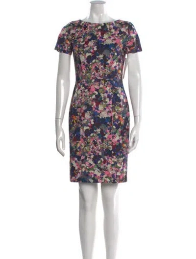 Pre-owned Erdem Floral Print Knee-length Dress In Black