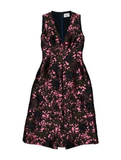 Pre-owned Erdem Floral Print Knee-length Dress In Black