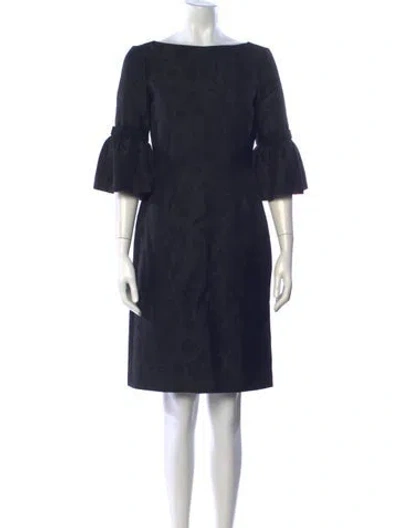 Pre-owned Erdem Floral Print Knee-length Dress In Black