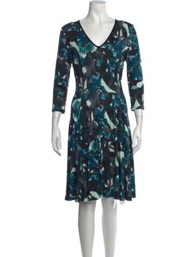 Pre-owned Erdem Floral Print Knee-length Dress In Black