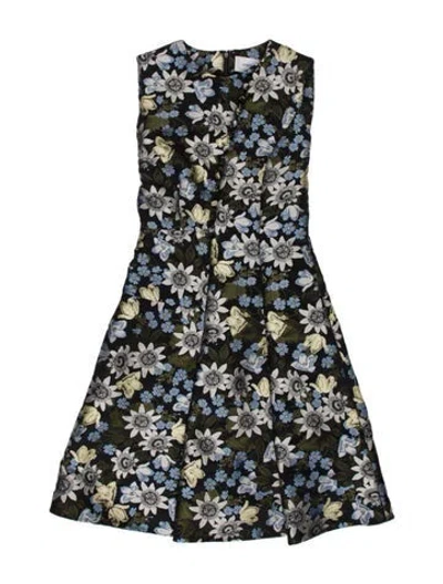 Pre-owned Erdem Floral Print Knee-length Dress In Blue