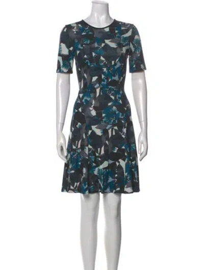 Pre-owned Erdem Floral Print Knee-length Dress In Blue