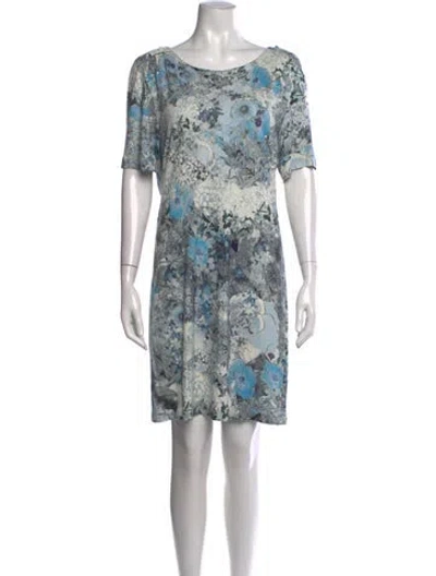 Pre-owned Erdem Floral Print Knee-length Dress In Blue