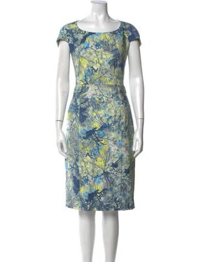 Pre-owned Erdem Floral Print Knee-length Dress In Blue