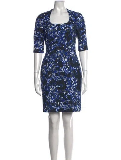 Pre-owned Erdem Floral Print Knee-length Dress In Blue