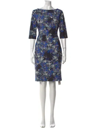 Pre-owned Erdem Floral Print Knee-length Dress In Gray