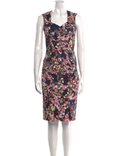 Pre-owned Erdem Floral Print Knee-length Dress In Multi