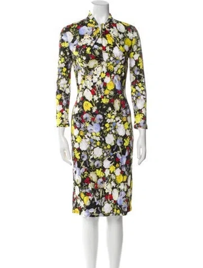 Pre-owned Erdem Floral Print Knee-length Dress In Multi