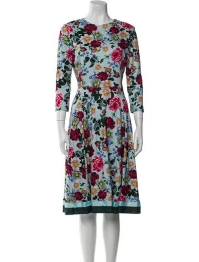 Pre-owned Erdem Floral Print Knee-length Dress In Multi