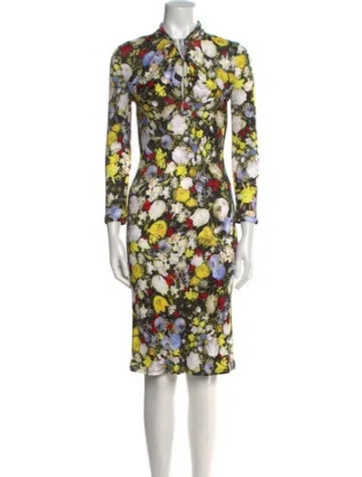 Pre-owned Erdem Floral Print Knee-length Dress In Multi