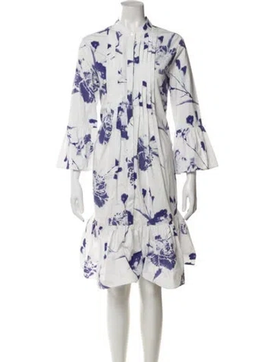 Pre-owned Erdem Floral Print Knee-length Dress In Multi