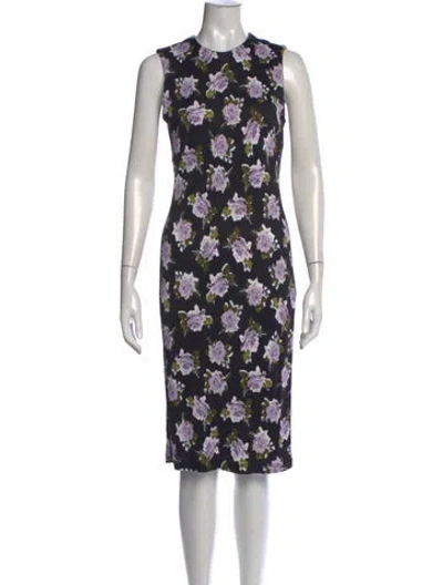 Pre-owned Erdem Floral Print Knee-length Dress In Multi