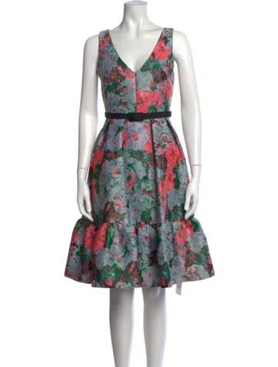 Pre-owned Erdem Floral Print Knee-length Dress In Multicolor