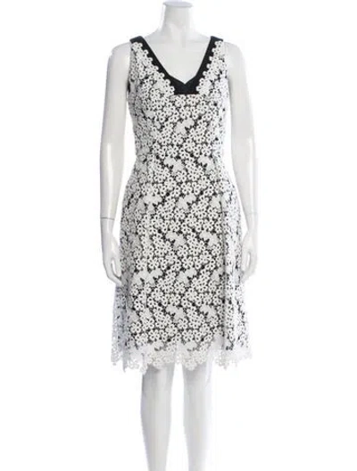 Pre-owned Erdem Floral Print Knee-length Dress In Neutral