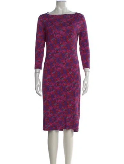 Pre-owned Erdem Floral Print Knee-length Dress In Pink